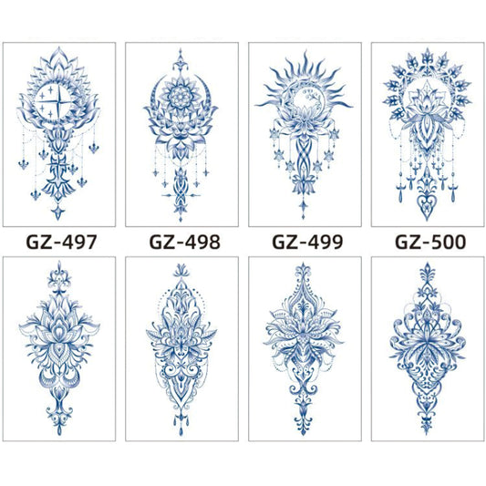 8 Sheets Semi-Permanent Tattoo Half Arm (18*11CM)