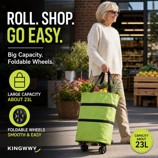 🛒 60% OFF NOW! 🧺 2-in-1 Foldable Shopping Cart – Sturdy frame, compact fold & large capacity – Perfect for grocery runs & weekend markets 📦