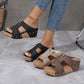 ⏰Limited Sale-50% Off!💟Women's Fashion Rivet Wedge Fish Mouth Thick Bottom Sandals