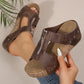 ⏰Limited Sale-50% Off!💟Women's Fashion Rivet Wedge Fish Mouth Thick Bottom Sandals