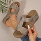 ⏰Limited Sale-50% Off!💟Women's Fashion Rivet Wedge Fish Mouth Thick Bottom Sandals