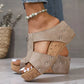 ⏰Limited Sale-50% Off!💟Women's Fashion Rivet Wedge Fish Mouth Thick Bottom Sandals