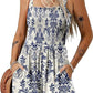 ⏰Hot Sale 49% Off💃Women's Summer Sleeveless Loose Casual Short Smocked Romper With Pockets