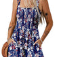 ⏰Hot Sale 49% Off💃Women's Summer Sleeveless Loose Casual Short Smocked Romper With Pockets