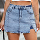 🔥Last Day Special Price £14.99!!✨ Effortlessly rejuvenated girly 💕Women's High Waisted Slit Denim Short Skirts