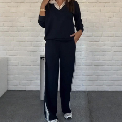 🍂Women's Long Sleeve Lapel Top & Pants Set