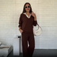 🍂Women's Long Sleeve Lapel Top & Pants Set