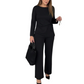 Women's Casual Long-Sleeve Top and Pants Set