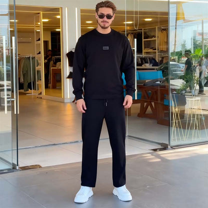 Men’s Long Sleeve Top & High Waist Pants 2-Piece Set