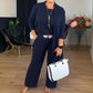 Elegant Longline Cardigan & Top & Pants 3-Piece Set