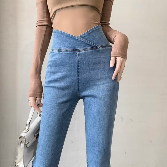 🔥High Waisted Elastic Micro-flare Jeans
