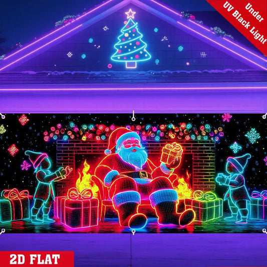 📢📢50% OFF🎅UV Reactive Christmas Garage Door Banner
