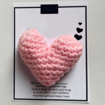 ❤️Cute Crocheted Heart Gift with Inspirational Card