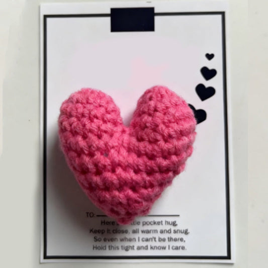 ❤️Cute Crocheted Heart Gift with Inspirational Card
