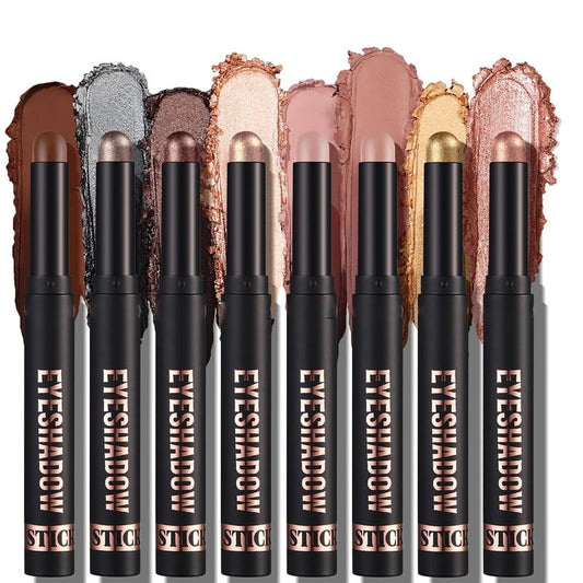 🎅LAST DAY -￡9.99 FOR 8 PCS!!🎁⭐8 Colors Glitter Waterproof Long-Lasting Eyeshadow Stick Set