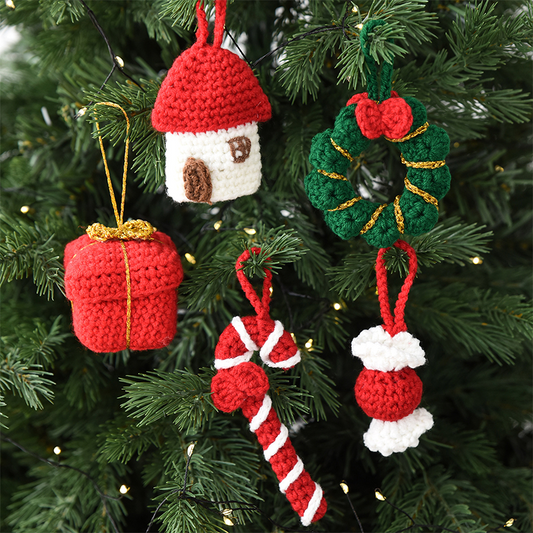 Handmade Knitted Christmas Tree Ornaments