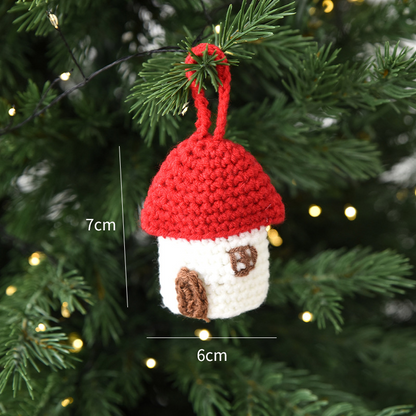 Handmade Knitted Christmas Tree Ornaments