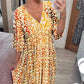 2023 V-neck Floral Seaside Holiday Dress