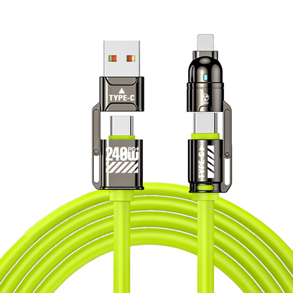 🔌🔌🔌50% OFF NOW! High‑Power 4‑in‑1 Fast Charging Cable, 240W PD Multi‑Interface Charging Cord, USB‑A/USB‑C to Type‑C/Lightning, Universal Fast Charge Cable for Phones & Laptops