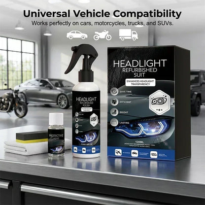 🏆LAST DAY SALE: ONLY ￡8.99!!🚗 🔆Professional Car Headlight Restoration Kit🫧 – Removes yellowing & scratches, restores clarity & UV protection – easy DIY solution ✨