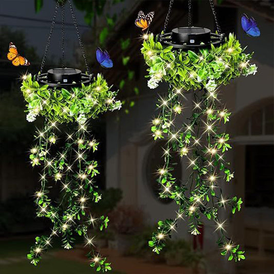 🔥Last Day Special Price:£15.99 !!!🔥SOLAR-POWERED HANGING MILAN GRASS LIGHT! 💎 Lifelike Foliage, Auto On/Off & IP65 Waterproof ✨