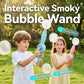🔥Hot Sale🔥2026 New Fog Bubble Machine,Rechargeable Automatic Electric Smoke Bubble Machine, Magic Smoke Bubble Maker,🫧🫧Colorful Lights & Music, Bubble Fog Game for Parties, Beaches, Summer (Blue)