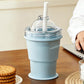 ⏰Limited-time 50% off🥤2-in-1 Foldable Silicone Ice Cup 🧊 | Makes XL Ice Balls for Iced Coffee & Cocktails ☕🍹 | Leak-Proof Drinking Cup with Straw (BPA-Free) ✅