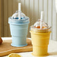 ⏰Limited-time 50% off🥤2-in-1 Foldable Silicone Ice Cup 🧊 | Makes XL Ice Balls for Iced Coffee & Cocktails ☕🍹 | Leak-Proof Drinking Cup with Straw (BPA-Free) ✅