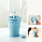⏰Limited-time 50% off🥤2-in-1 Foldable Silicone Ice Cup 🧊 | Makes XL Ice Balls for Iced Coffee & Cocktails ☕🍹 | Leak-Proof Drinking Cup with Straw (BPA-Free) ✅