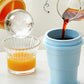 ⏰Limited-time 50% off🥤2-in-1 Foldable Silicone Ice Cup 🧊 | Makes XL Ice Balls for Iced Coffee & Cocktails ☕🍹 | Leak-Proof Drinking Cup with Straw (BPA-Free) ✅