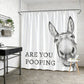⏰ Super Limited Time ￡6.9! !🐴 Funny Donkey Shower Curtain with Hooks – Waterproof & Fun 😂🚿