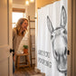 ⏰ Super Limited Time ￡6.9! !🐴 Funny Donkey Shower Curtain with Hooks – Waterproof & Fun 😂🚿