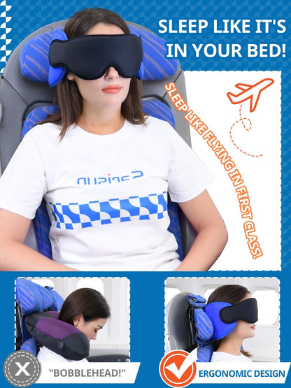 🔥 Last Day 49% OFF 🚀 Multi-Function Travel Pillow & Eye Mask – Sleep Anywhere in Comfort，Travel Pillows for Airplanes 😴✈️