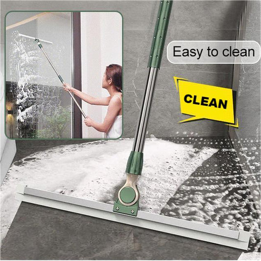 🪣 Silicone Squeegee Broom – Floor & Window Use, Quick Dry, Rustproof Handle, Bathroom & Kitchen Helper 🛁🚿