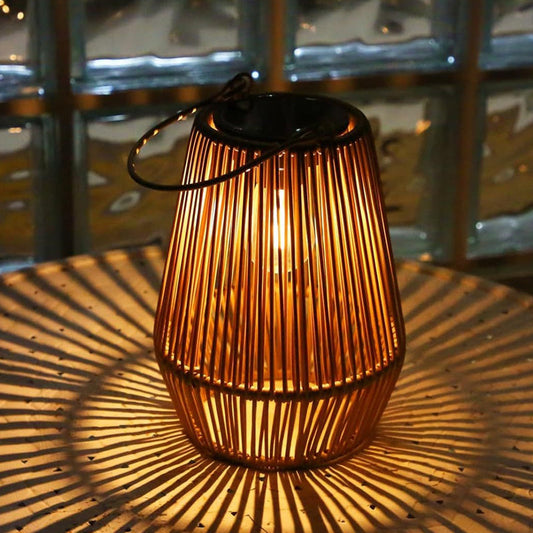 🔥🎁New: 50% OFF🔥🏮 Hand-woven bamboo lantern with solar panel | Patio, garden & camping ✨