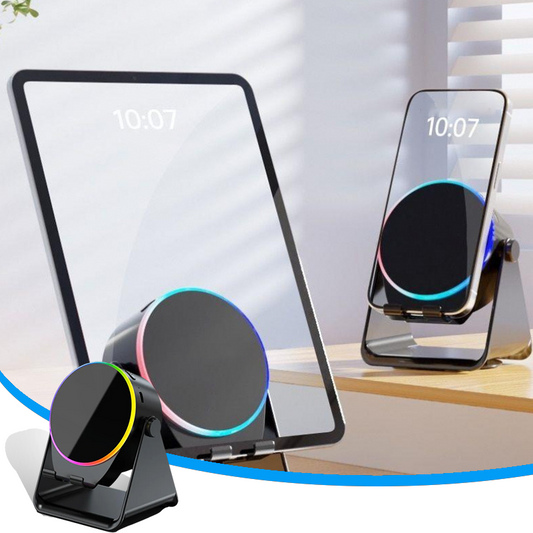 ✨2026 New Arrival 57% OFF!🎵4-in-1 Wireless Induction Speaker with RGB Lights & Phone Stand | 360° Rotating Design