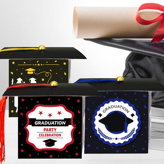 🎓📦 Mortarboard Shaped Party Favor Box – Cradle Candy or Small Gifts, Perfect for Graduation Parties, School Events. Easy Assemble, Fun Decoration! 🎉🍬
