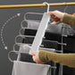 🩳 Multi-Trouser Hanger – Vertical Stacking Design, Stainless Steel, Folds Flat for Travel. Keep Your Pants Wrinkle-Free & Closet Tidy! ✅💪