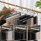 🩳 Multi-Trouser Hanger – Vertical Stacking Design, Stainless Steel, Folds Flat for Travel. Keep Your Pants Wrinkle-Free & Closet Tidy! ✅💪