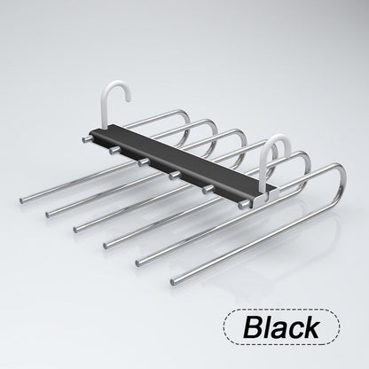 🩳 Multi-Trouser Hanger – Vertical Stacking Design, Stainless Steel, Folds Flat for Travel. Keep Your Pants Wrinkle-Free & Closet Tidy! ✅💪