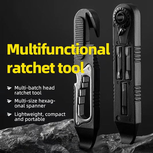 🔧Multi-function Ratchet Tire Lever with Hex Wrench and File Blade，Heavy Duty, Quick Tire Change,A Must-Have for Cyclists, Riders & DIY Mechanics! 💪🚲