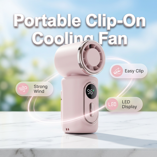 🔥2026 Hot Sale 50% OFF✨⚡ 50K+ SOLD! 🎁 Taster Pack Portable Clip-On Fan with LED Display，360° Rotation.Strong Clip, Multi-Angle Adjustment.