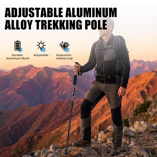 ⛰️ Last Day Special Price £9.99 ! ✨ Adjustable Aluminum Alloy Trekking Pole – Durable, Shock-Absorbing, Lightweight 🌲