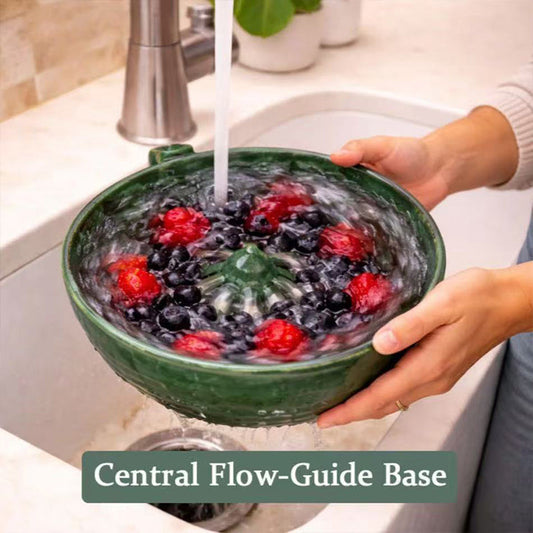 🍓 65% OFF NOW!🔥Berry Swirl Washing & Serving Bowl – Dual-purpose colander design, non-slip base & perfect for rinsing, draining & serving berries or snacks 🥣