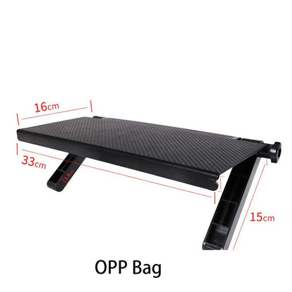 🖥️🔧 No-Drill Adjustable Screen Top Shelf – Clips Onto Monitor/TV, Holds Webcam, Speaker, Action Figures. Saves Desk Space, No Tools Needed! ✨📦💪