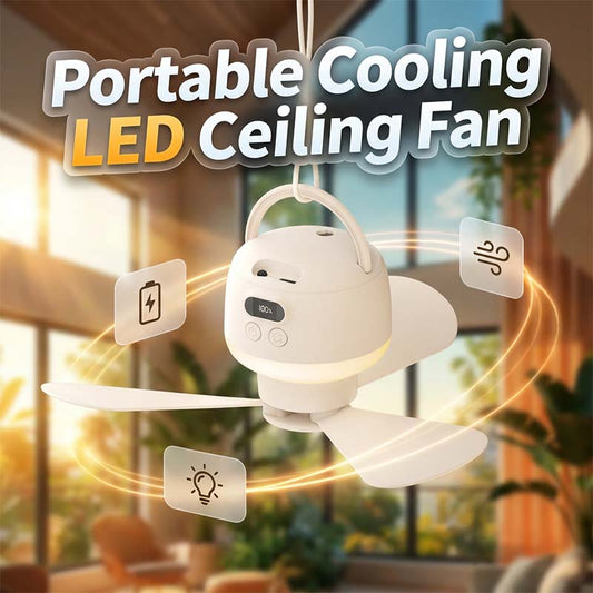 🔥Only ￡19.99💴 Limited Stock⏰ Portable USB Ceiling Fan with LED Light |💡 USB-Powered, Hang Anywhere, Ideal for Camping & Home – Cash on Delivery ✅