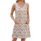 🔥Summer Dress – Cool Just In! Mega Sale70%OFF💥! Floral sleeveless V-neck dress with pockets 👗🌸
