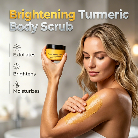 Only ￡7.79💴 Limited Stock⏰！Turmeric Exfoliating Body Scrub Natural Brightening, Removes Dead Skin, Deep Cleans Pores. Leaves Skin Smooth, Glowing & Radiant! 🧖‍♀️💛