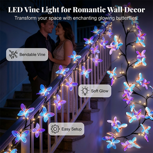 ⏳LAST DAY SALE 50% OFF !!📢Romantic Butterfly Vine LED Lights Perfect For Bedroom, Garden, Wedding & Party Decor! 💡🌸🌙
