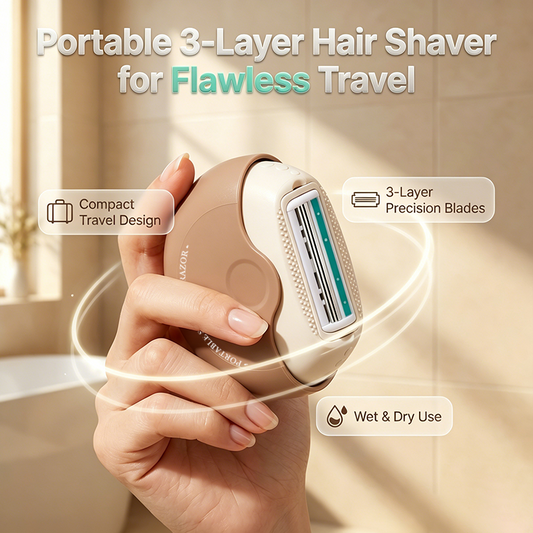 🥳2026 HOT SALE🥳💞50K+ SOLD!⏳✨Portable 3-Layer Hair Shaver with Rotating Cover - Gentle Hair Removal, Compact Design & Smooth Results Anywhere ⚡